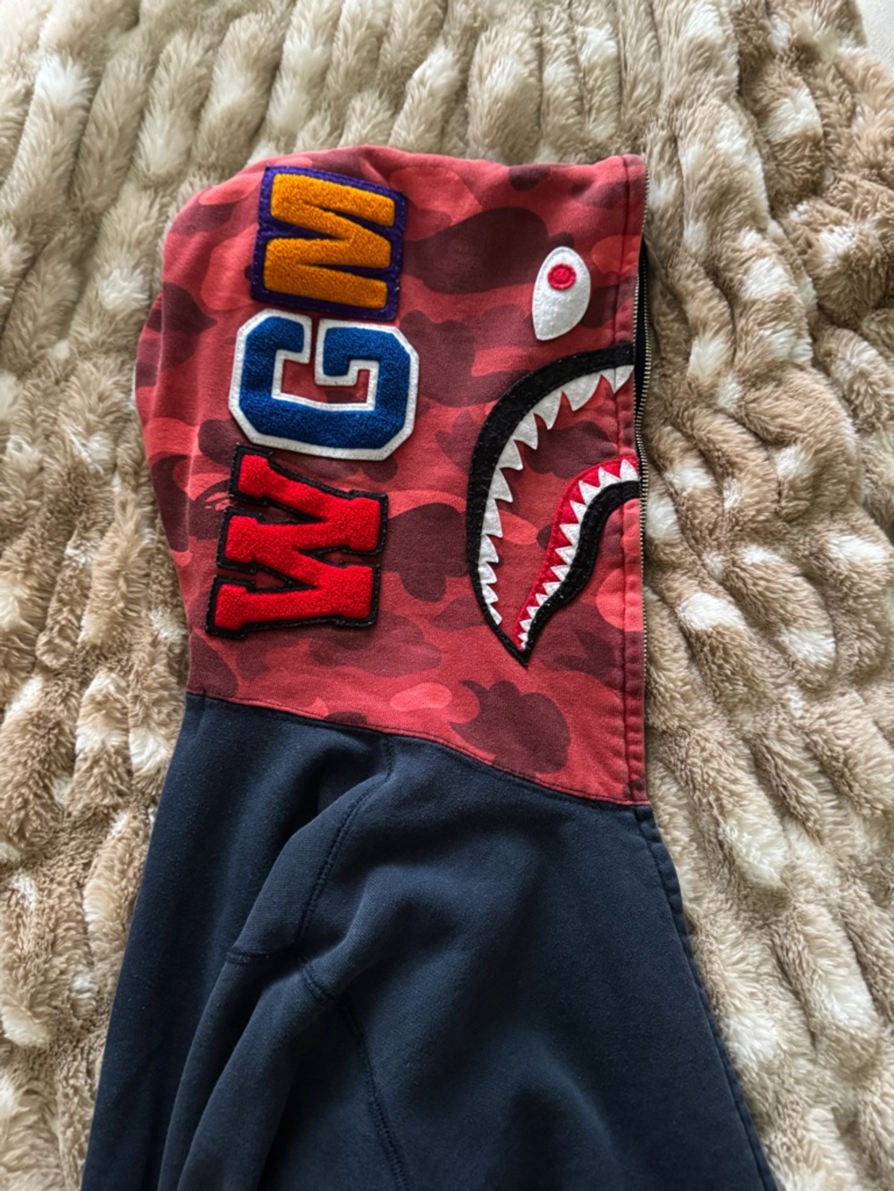 Bape Color Camo Shark Full Zip Hoodie size M